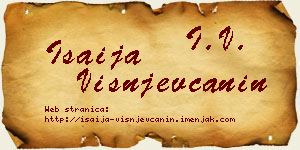 Isaija Višnjevčanin vizit kartica